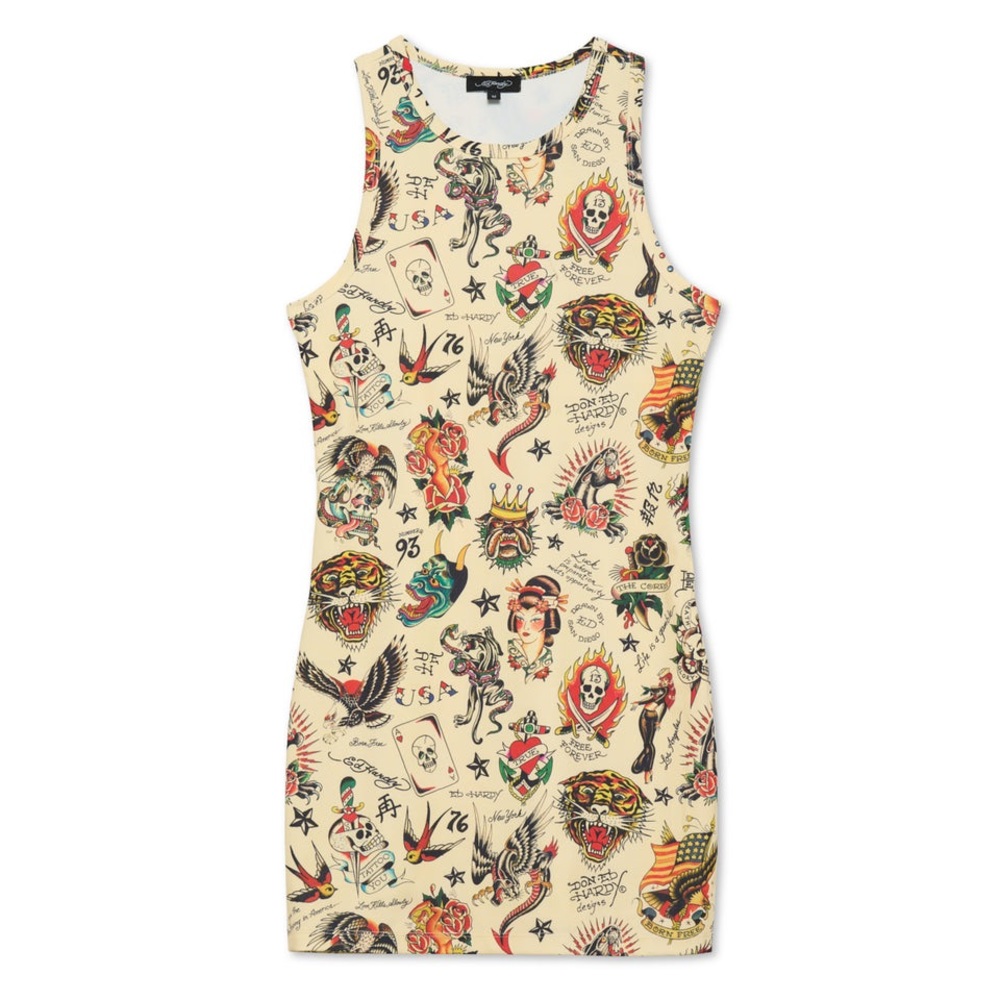 ED HARDY Flashboard Tank Dress Size Small